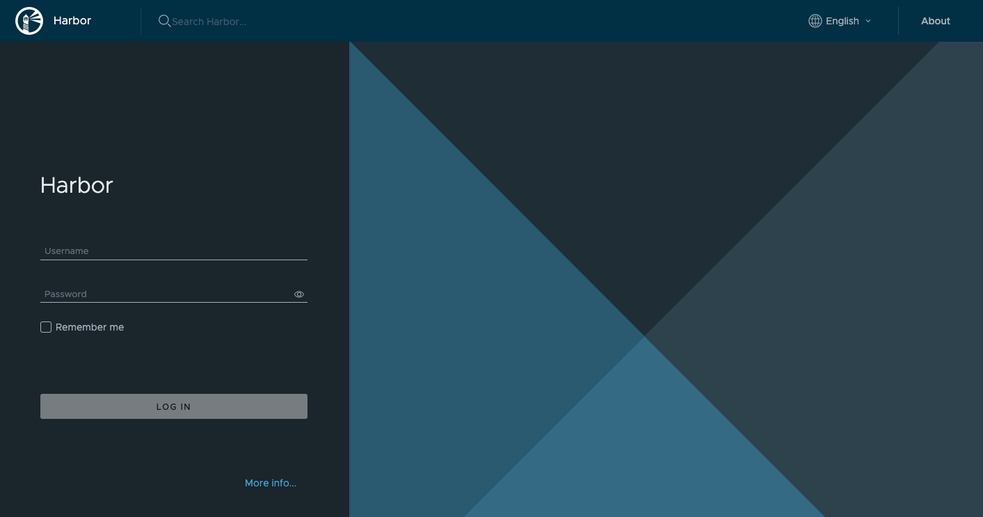 Harbor Login Page